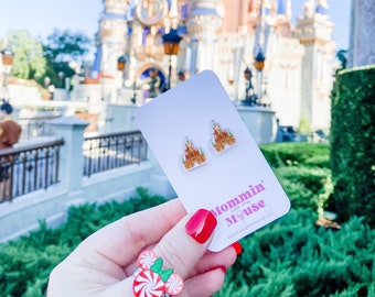 Gingerbread Cinderella Castle Studs