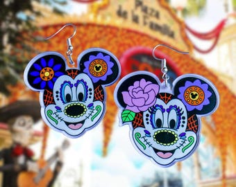 Day of the Dead Mickey and Minnie Earrings | Dia de los Muertos Disney Earrings | Coco earrings