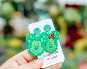 Mickey and Minnie Topiary Earrings| Flower and Garden Earrings | Epcot Festival Earrings