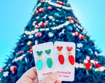 Mickey Christmas Light Earrings