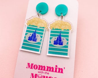 Vintage Disneyland Popcorn Box Earrings | 1955 Disneyland Popcorn Earrings