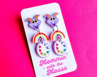 Festival of the Arts Earrings | Figment Epcot Earrings