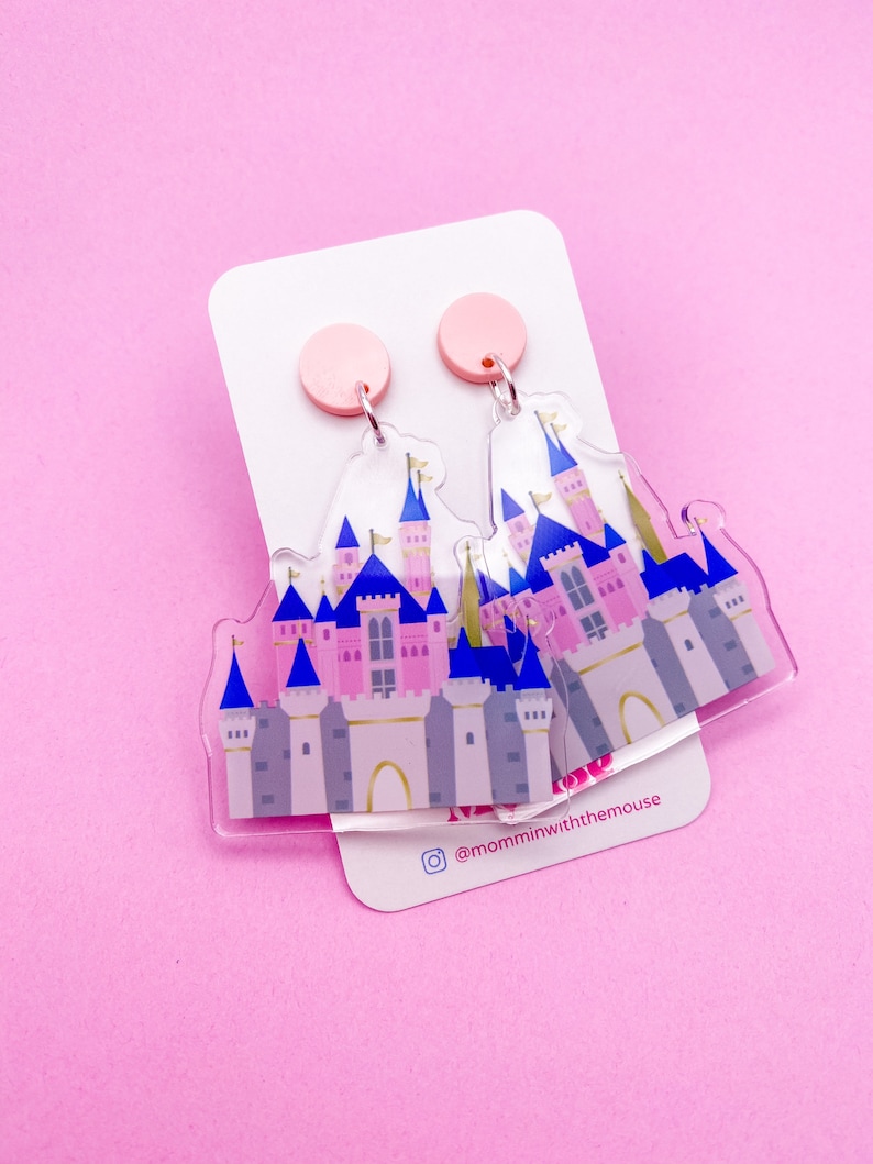 Sleeping Beauty Castle Earrings Disneyland Castle Earrings image 1