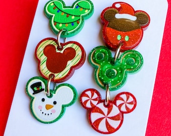 Disney Holiday Snack Dangle Earrings | Disney Holiday Earrings| Mickey Christmas Earrings