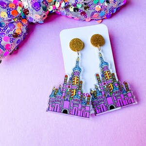 Birthday Cake Castle Earrings Disney Castle Earrings WDW 25th Anniversary Castle Earrings image 9