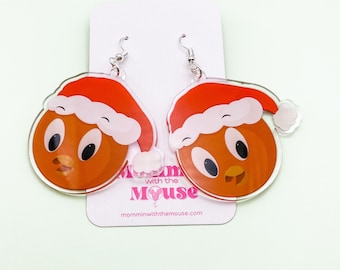 Santa Orange Bird Earrings | Disney Christmas Earrings