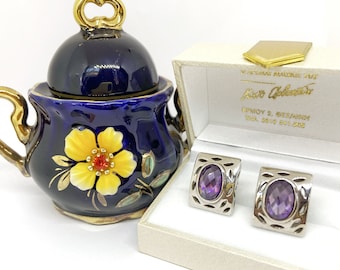Vintage Silver925 Purple Amethyst Earrings beautiful jewelry