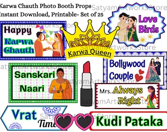 Karwa Chauth Props, Bollywood Photo Booth Props, Indian Festival