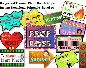 25 Bollywood Themed Party Props, Bollywood Photo Booth Props, Indian ...