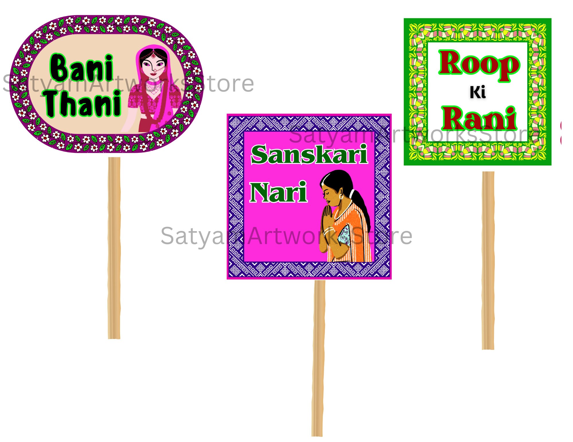 Karwa Chauth Props, Bollywood Photo Booth Props, Indian Festival Signs ...