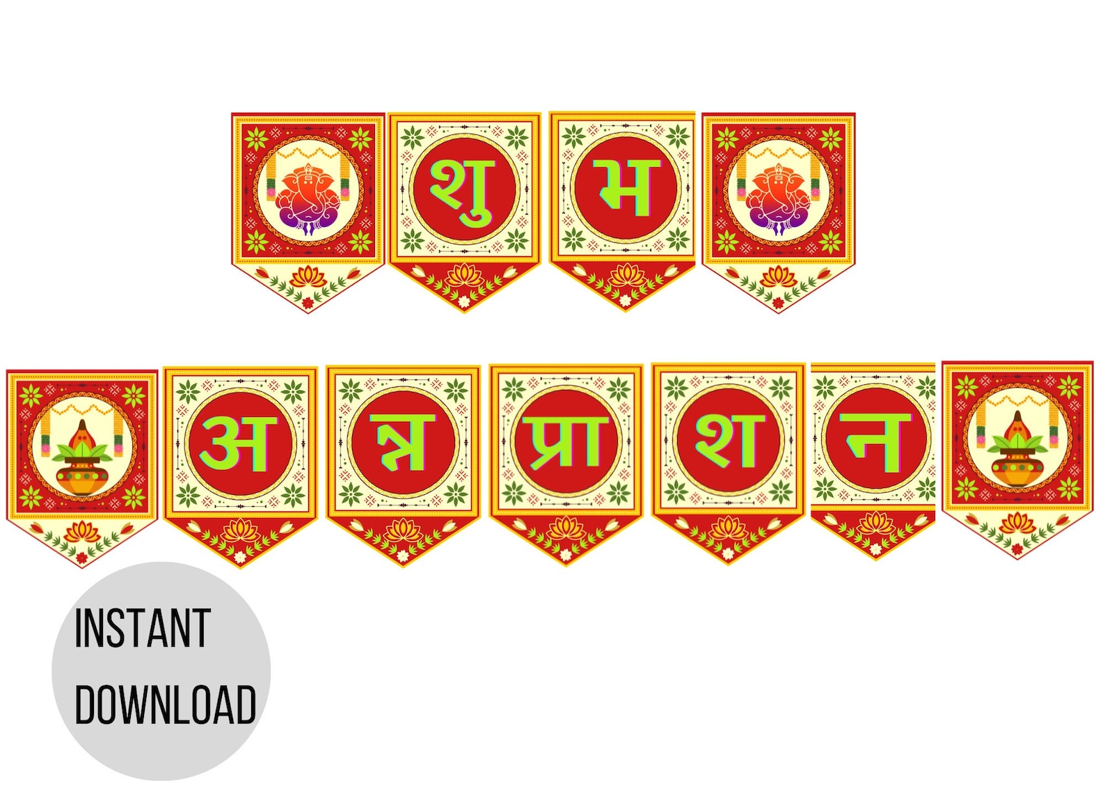 Buy Shubh Annaprashan Banner: Indian Rice Ceremony Printable (digital ...