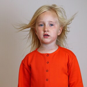 Children's sweater gender neutral long sleeved tangerine tango image 1