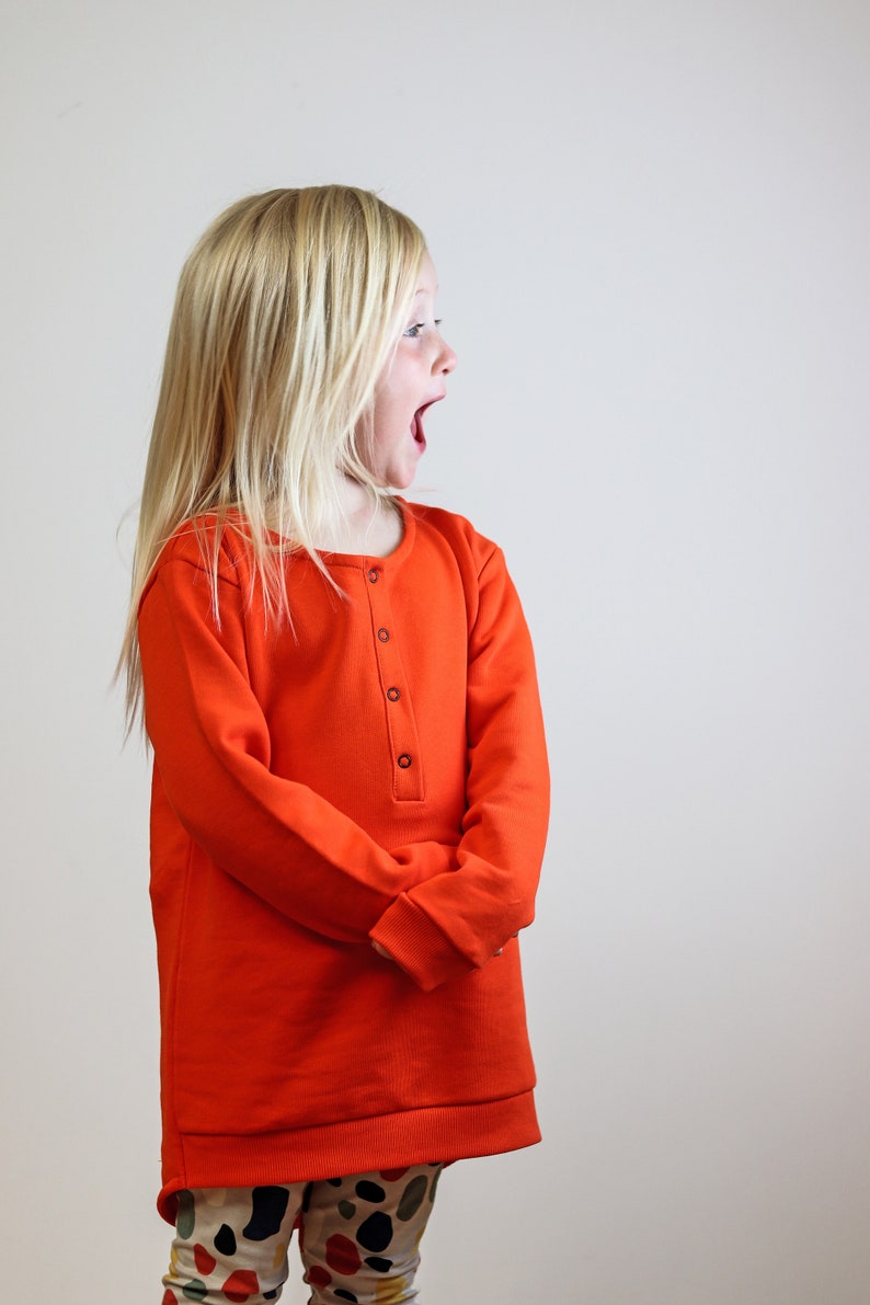 Children's sweater gender neutral long sleeved tangerine tango image 2