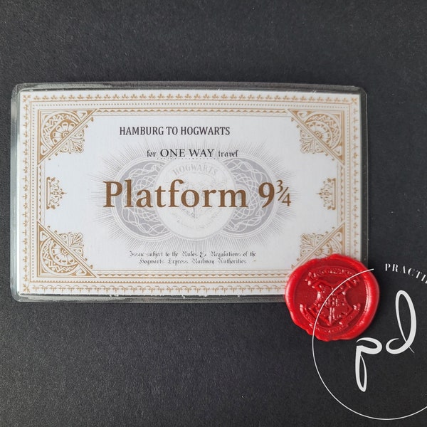 Hogwarts unofficial train ticket Hogwarts Express personalizable Platform 9 3/4 laminated gift idea Harry Potter Vintage