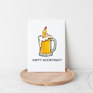 Happy Bierthday | lustige Geburtstagskarte | Bierkrug | Männergeschenk | Vater | Papa | Maß | Geschenk für ihn | Spruch | Grußkarte