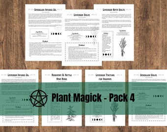 Printable Grimoire Pages | Build Your Own Grimoire | Book of Shadows | The Cemetery Witch | Learn Witchcraft | Plant Magick - Pack 4