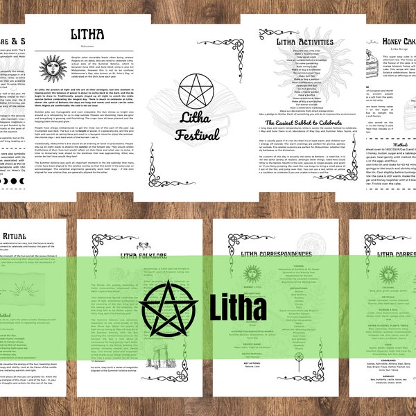 Printable Grimoire Pages | Build Your Own Grimoire | Book of Shadows | The Cemetery Witch | Learn Witchcraft | Litha Festival Pack