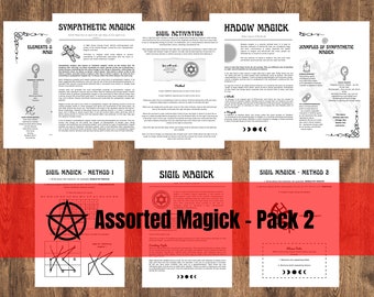 Printable Grimoire Pages | Build Your Own Grimoire | Book of Shadows | The Cemetery Witch | Learn Witchcraft | Assorted Magick - Pack 2