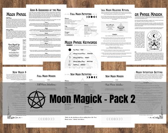 Printable Grimoire Pages | Build Your Own Grimoire | Book of Shadows | The Cemetery Witch | Learn Witchcraft | Moon Magick – Pack 2