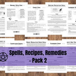 Printable Grimoire Pages | Build Your Own Grimoire | Book of Shadows | The Cemetery Witch | Witchcraft | Spells, Recipes & Remedies - Pack 2