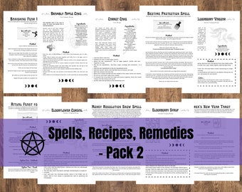 Printable Grimoire Pages | Build Your Own Grimoire | Book of Shadows | The Cemetery Witch | Witchcraft | Spells, Recipes & Remedies - Pack 2