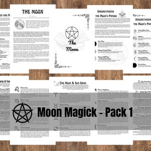 Printable Grimoire Pages | Build Your Own Grimoire | Book of Shadows | The Cemetery Witch | Learn Witchcraft | Moon Magick – Pack 1