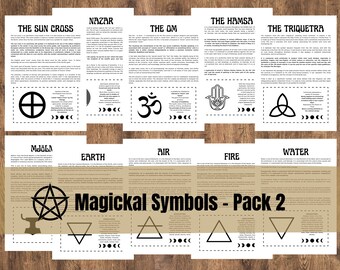 Printable Grimoire Pages | Build Your Own Grimoire | Book of Shadows | The Cemetery Witch | Learn Witchcraft | Magickal Symbols - Pack 2