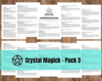 Afdrukbare grimoirepagina's | Bouw je eigen grimoire | Boek der schaduwen | De begraafplaatsheks | Leer hekserij | Crystal Magick: 3 stuks