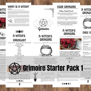 Printable Grimoire Pages | Build Your Own Grimoire | Book of Shadows | The Cemetery Witch | Learn Witchcraft | Grimoire Starter - Pack 1