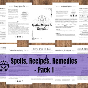 Printable Grimoire Pages | Build Your Own Grimoire | Book of Shadows | The Cemetery Witch | Witchcraft | Spells, Recipes & Remedies - Pack 1