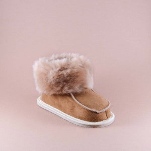 Kids leather slippers / Sheepskin slippers for kids / Shearling slippers for children / Genuine leather slippers / Warm slippers for kids /