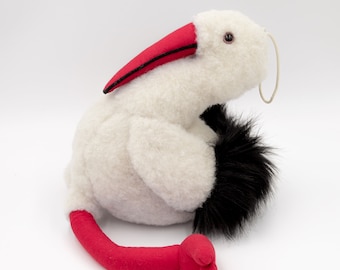 Kid's toy made from wool / Wool Stork / Wool bird toy / Wool stuffed bird / Baby shower gift / Birthday gift for kids