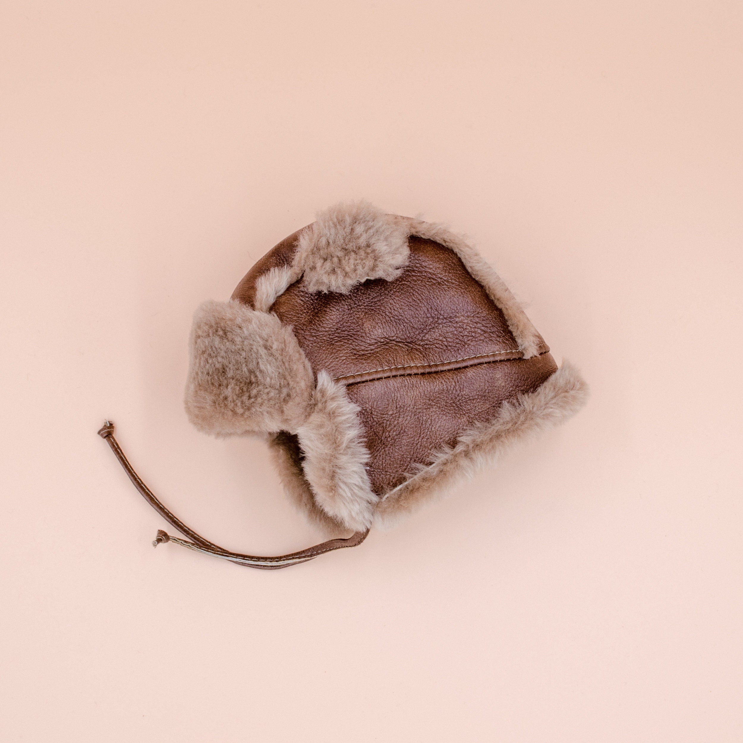Brown Shearling Hat - Etsy display picture 2