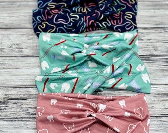 the Dental Print knotted or double twist headbands