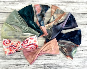 the Tie Dye Print double twist headbands