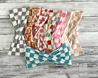 the Retro Checkered double twist headband