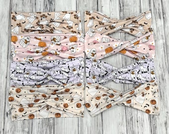NEW* Cutesy Halloween Ghost knotted or double twist headbands