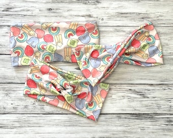 the Lucky Charms print knotted or double twist headband