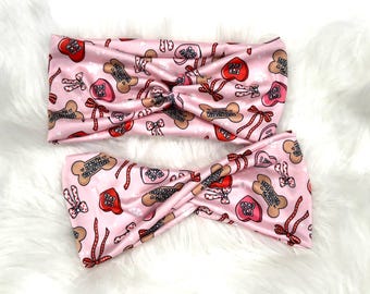 Mom's Best Friend dog treat Valentine's day print headband