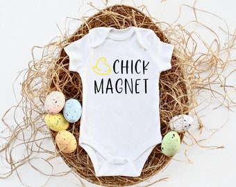 Chick Magnet Peeps print Easter themed infant toddler baby Onesie top