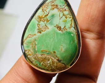 Handmade Australian Variscite Sterling Silver Statement Ring
