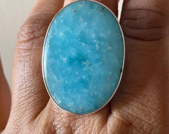 Handmade Hemimorphite Ring: Sterling Silver Southwestern Jewelry