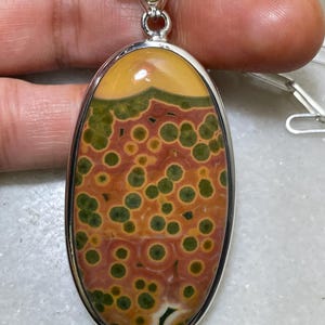 High quality Ocean Jasper Pendant,Natural Ocean Jasper,solid 925 Sterling Silver,HIGH quality gemstone,Jasper Pendant,Gift Her him unisex