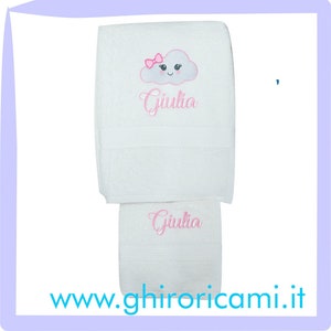 Pair of embroidered towels, Embroidered towels, Personalized towels
