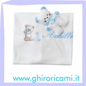Fleece blanket with teddy bear