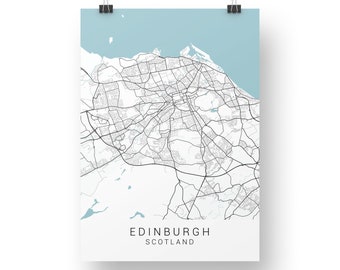 Edinburgh Map Print, Edinburgh Poster, Edinburgh Wall Art, Edinburgh Art Print, Minimalist Wall Art, A4 Print