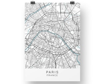 Paris Map Print, Paris Poster, Paris Wall Art, Paris Map, Map of Paris, Paris Art Print, Minimalist Wall Art, A4 Print