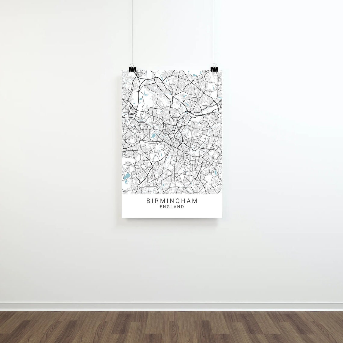Birmingham Map Print, Birmingham Poster, Birmingham Wall Art, Birmingham Art Print, Minimalist