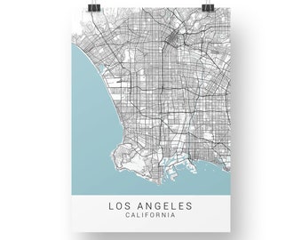 Los Angeles Map Print, Los Angeles Poster, LA Wall Art, LA Map, Los Angeles Art Print, Minimalist Wall Art, A4 Print