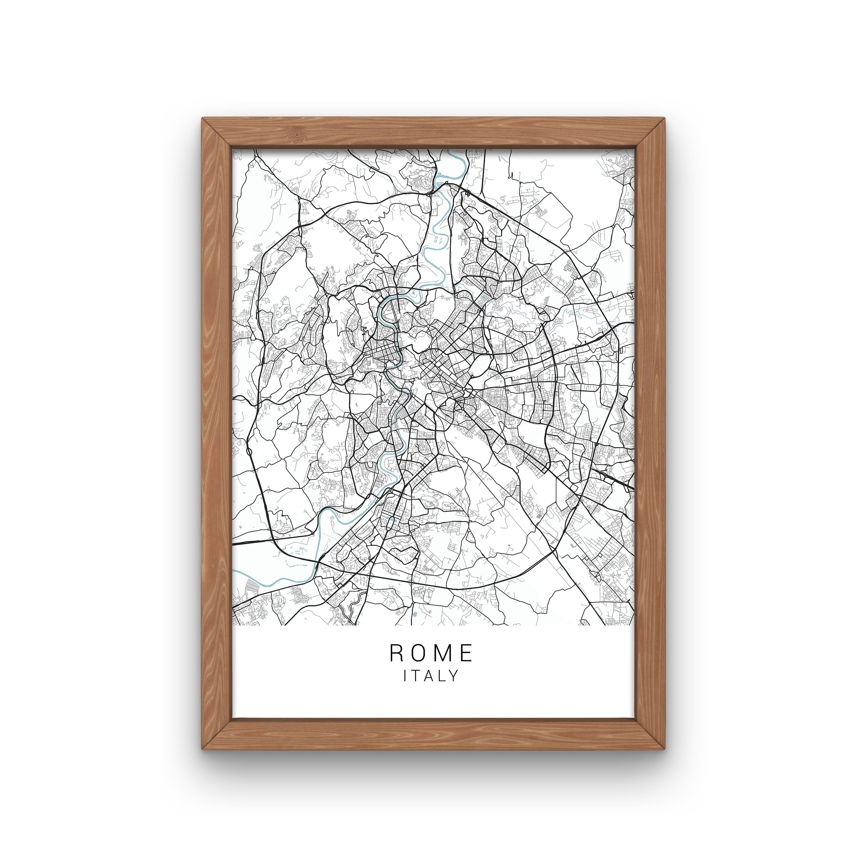 Rome Map Print, Rome Poster, Rome Wall Art, Rome Map, Map of Rome, Rome